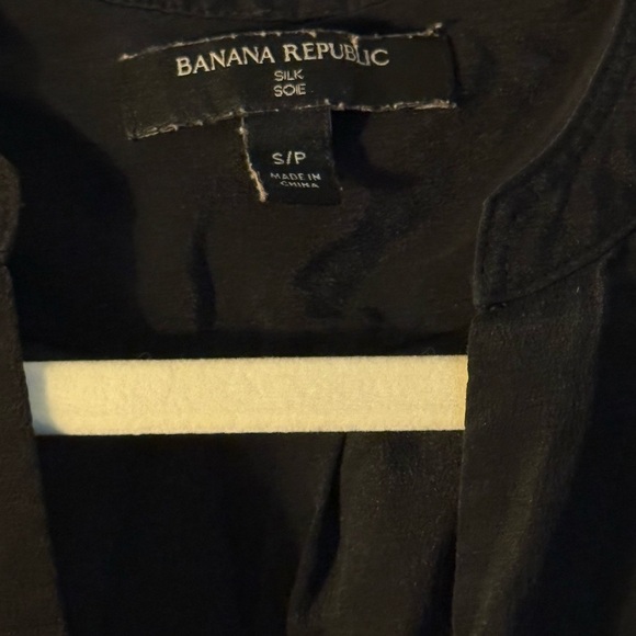 Banana Republic Black Mandarin Collar Blouse - Picture 3 of 6